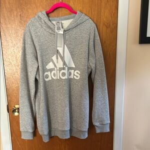 Adidas Light Gray Hoodie with Logo